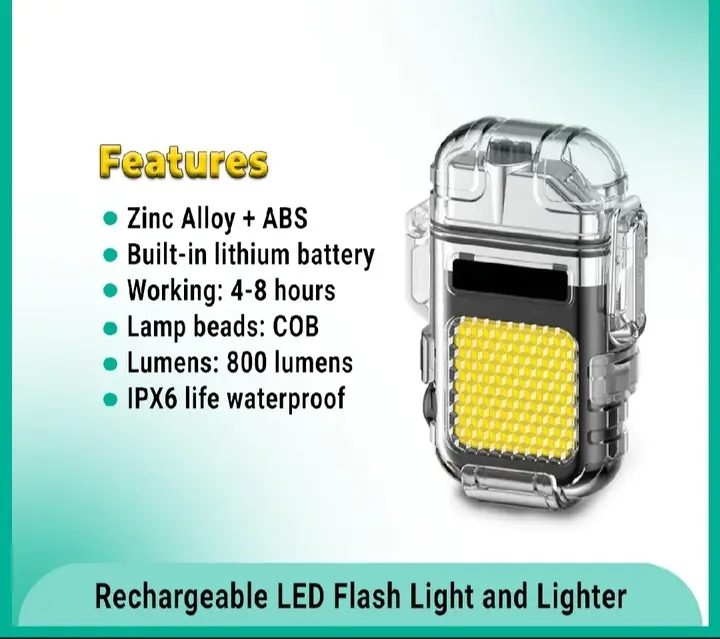 Rechargeable Lighter with an integrated Flashlight