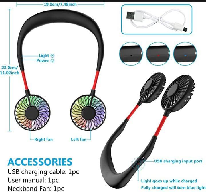 Portable Neck Fan, Hand Free Personal Mini Fans