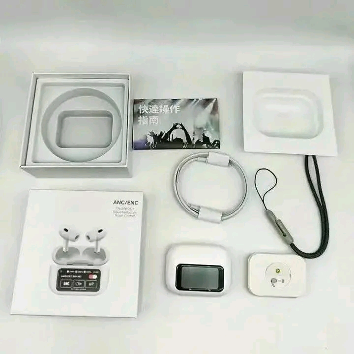 Airpods A9 Pro" earbuds with a touch screen display case